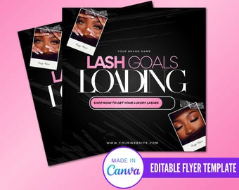 Lash Tech Flyer Design, Editable Lash Tech Flyer, Beauty Flyer Design, Service Sale FLyer, Black Friday Sale Flyer Design, Editable Template