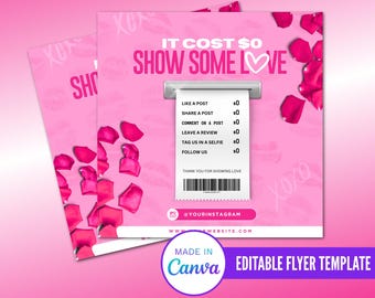 Show Support Flyer,  Editable Template, Receipt Flyer, Instagram Post Content Flyer, Editable Flyer, Diy Flyer, Business Flyer, Show Love