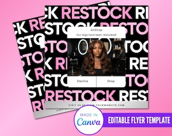 Restock Alert Flyer, AirDrop Themed Flyer, Now Restocked Flyer, Editable Restock Flyer, Diy Business Flyer Design, Restocked Flyer