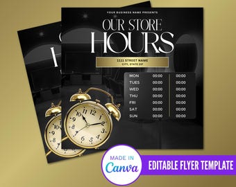 Store Hours Flyer, Appointment Flyer, Editable Canva Template, Hours Flyer, Book With Us Flyer
