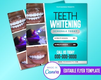 Teeth Whitening Flyer, Teeth Whitening Special, sale flyer, instagram flyer, editable teeth whitening flyer design, Diy Canva
