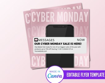 Cyber Monday Sale Flyer, Cyber Monday Editable Flyer, Instagram Post Flyer, Social Media Flyer, Sale Flyer, November Flyer