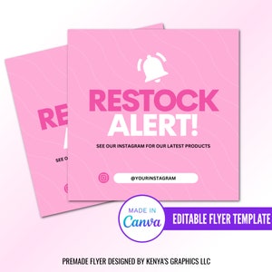 Now Restocked Flyer, Diy Restocked Flyer, Editable Restocked Flyer, Instagram Post Flyer, Social Media Flyer, Editable Business Flyer, Canva