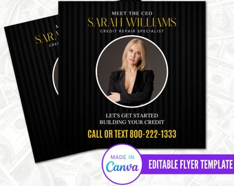 Credit Repair Social Media Flyer, Credit Restoration Flyer, Credit Repair, Social Media Flyer, Editable Canva Template, Credit Repair Class