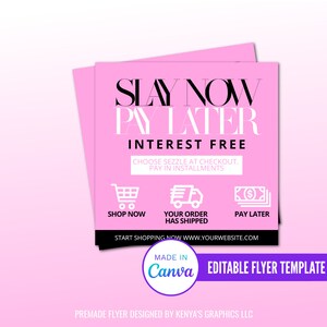Pay Later Shop Now Flyer, Sezzle Flyer, Afterpay Flyer, Payment Flyer, Diy Pay Later Shop Now Flyer, Shop Pay Flyer
