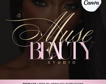 Premade Beauty Logo | Luxury Canva Logo Template | Editable Beauty Branding | Salon Logo | Makeup Artist Logo | Digital Download