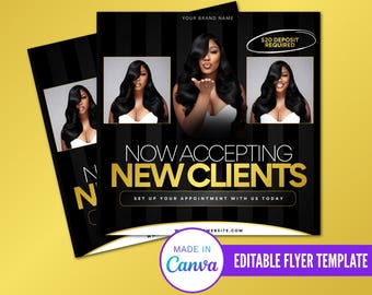 Now Accepting New Clients Flyer, Books Are Now Open,  Now Accepting Appointments Flyer, Editable Flyer Design, Business Flyer
