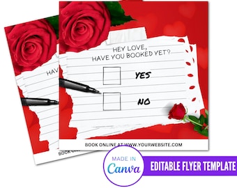 Valentine's Book Now Flyer, Book Now Editable Flyer, Instagram Post Flyer, Editable Booking Flyer, Valentine's Day Flyer, Business Flyer