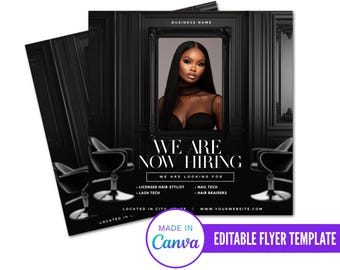 We're Hiring Flyer, DIY Flyer Template Design, Now Hiring Flyer, Stylist Wanted Flyer, Hire Flyer, Business Flyer, Social Media Flyer