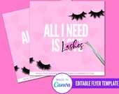 Lash Tech Flyer, Eyelash Technician Sales Flyer, Editable Lash Flyer, Valentine's Day Lash Flyer, Diy Flyer Template, Editable Flyer