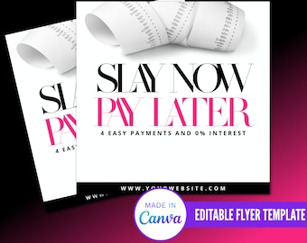 Slay Now Pay Later Flyer, Afterpay Flyer, Black Friday Editable Flyer, Instagram Post Flyer, Social Media Flyer, Sale Flyer, November Flyer