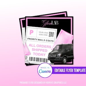 Diy Order Have Now Shipped. Shipping Flyer, Social Media Flyer, Premade Canva Shipping Flyer