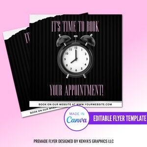 Book Now Editable Flyer, Appointment Flyer, Social Media Flyer Template, Diy Instagram Flyer, Edit Yourself Flyer, Content Post Flyer