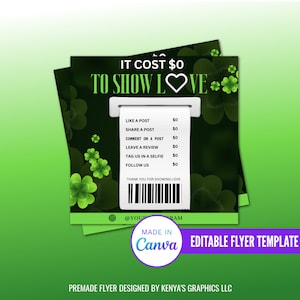 Show Support Flyer,  Editable Template, Receipt Flyer, Instagram Post Content Flyer, Editable Flyer, Diy Flyer, March Flyer