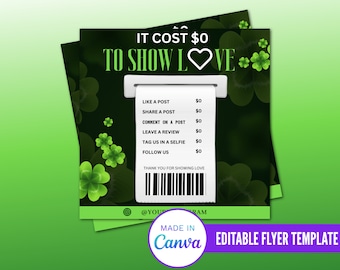 Show Support Flyer,  Editable Template, Receipt Flyer, Instagram Post Content Flyer, Editable Flyer, Diy Flyer, March Flyer
