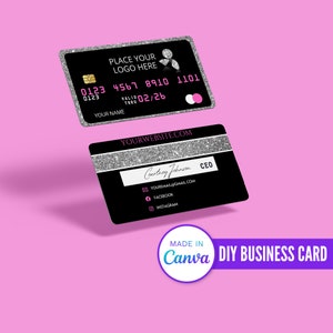 Visitenkartenvorlage, Kreditkarte Visitenkarte, Pvc Karten, Canva Vorlage, Diy Visitenkarte, Beauty Visitenkarte