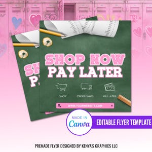 Shop Now Pay Later Flyer, Afterpay Flyer,  Editable Flyer, Instagram Post Flyer, Social Media Flyer, Sale Flyer, School Themed Flyer