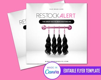 Restock Alert Flyer, Now Restocked Flyer, Editable Restock Flyer, Diy Business Flyer Design, Restocked Flyer, Editable Canva Flyer