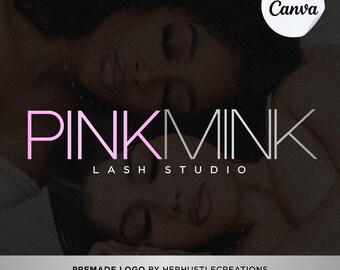 Premade Lash Logo | Luxury Canva Logo Template | Editable Lash Studio Branding | Eyelash Extension Logo | Digital Download