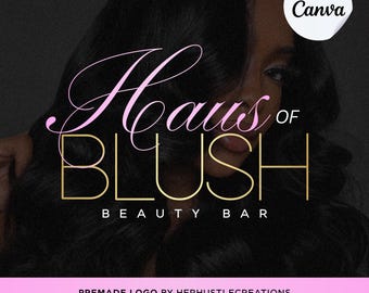 Premade Beauty Bar Logo | Luxury Canva Logo Template | Editable Beauty Branding | Beauty Salon Logo | Digital Download