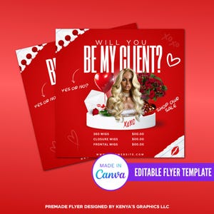 Will you be my client flyer, Now Booking Flyer, February Booking, Valentine&#39;s Day Sale Flyer, Editable Valentine&#39;s Day Flyer