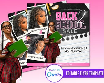 Diy Back to school flyer, Back 2 school sale flyer, Business Flyer, Social Media Flyer Template, Editable Back To School Sale Flyer