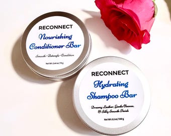 Shampoo & Conditioner Bars - SET  |  Solid Zero Waste Hair Care Large Bars