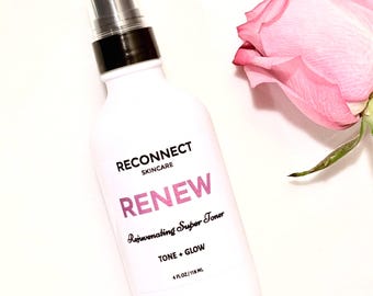RENEW Rejuvenating Super Toner for Aging Skin | Organic Rose Hydrosol, Pomegranate & Green Tea Extracts, Botanical Retinol Alternative
