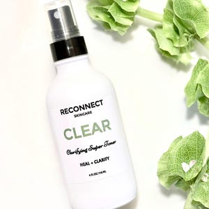 CLEAR Clarifying Super Toner for Acne Prone Skin | Organic Lavender Hydrosol, Green Tea Extract, White Willow Bark, Tea Tree