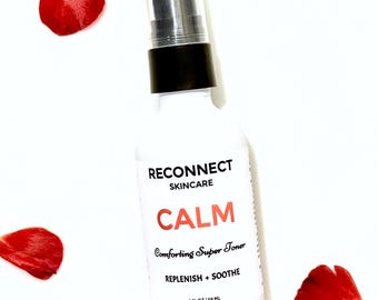 CALM Comforting Super Toner for Dry & Sensitive Skin | Organic Rose Hydrosol, Aloe Vera, Roman Chamomile, Helichrysum