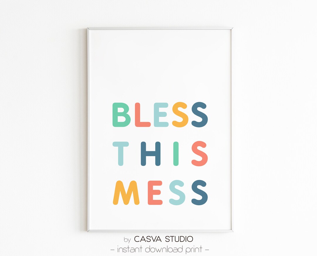Bless This Mess Sign / Printable Art / Inspirational Quote / - Etsy