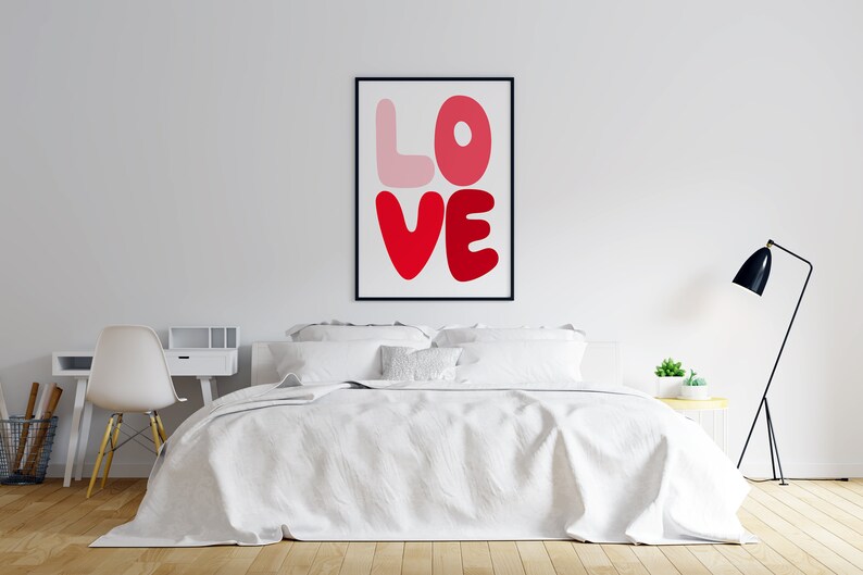 Love Poster / Red Love / Love Wall Decor / Love You Gift / Etsy