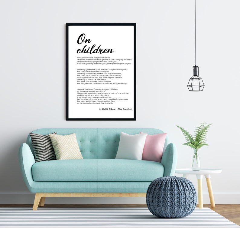 On Children,khalil Gibran,poem, Quotes,printable Wall Art,poem Posters ...
