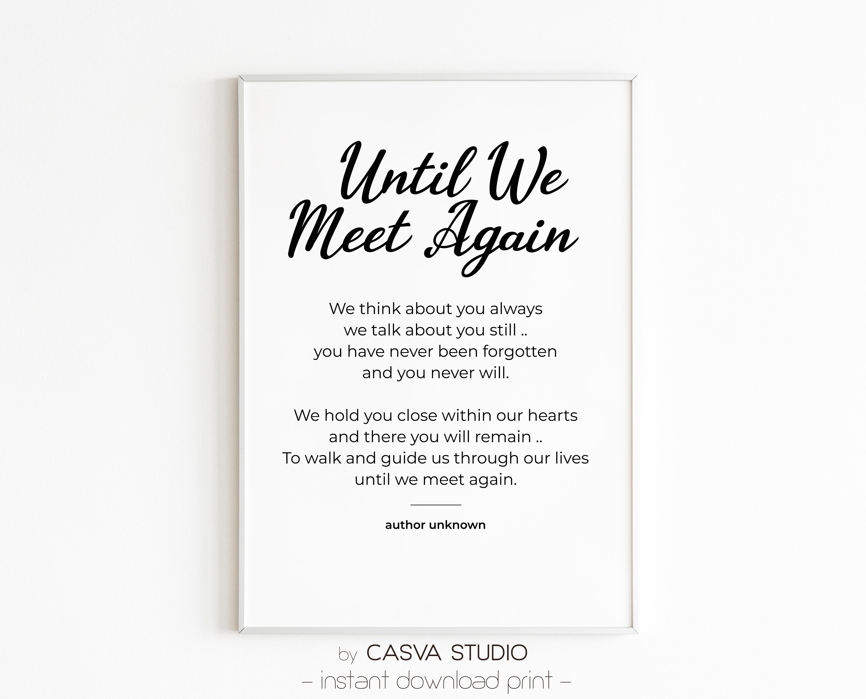 Until We Meet Again Loss of A Loved Oneinspirational Quote - Etsy Ireland