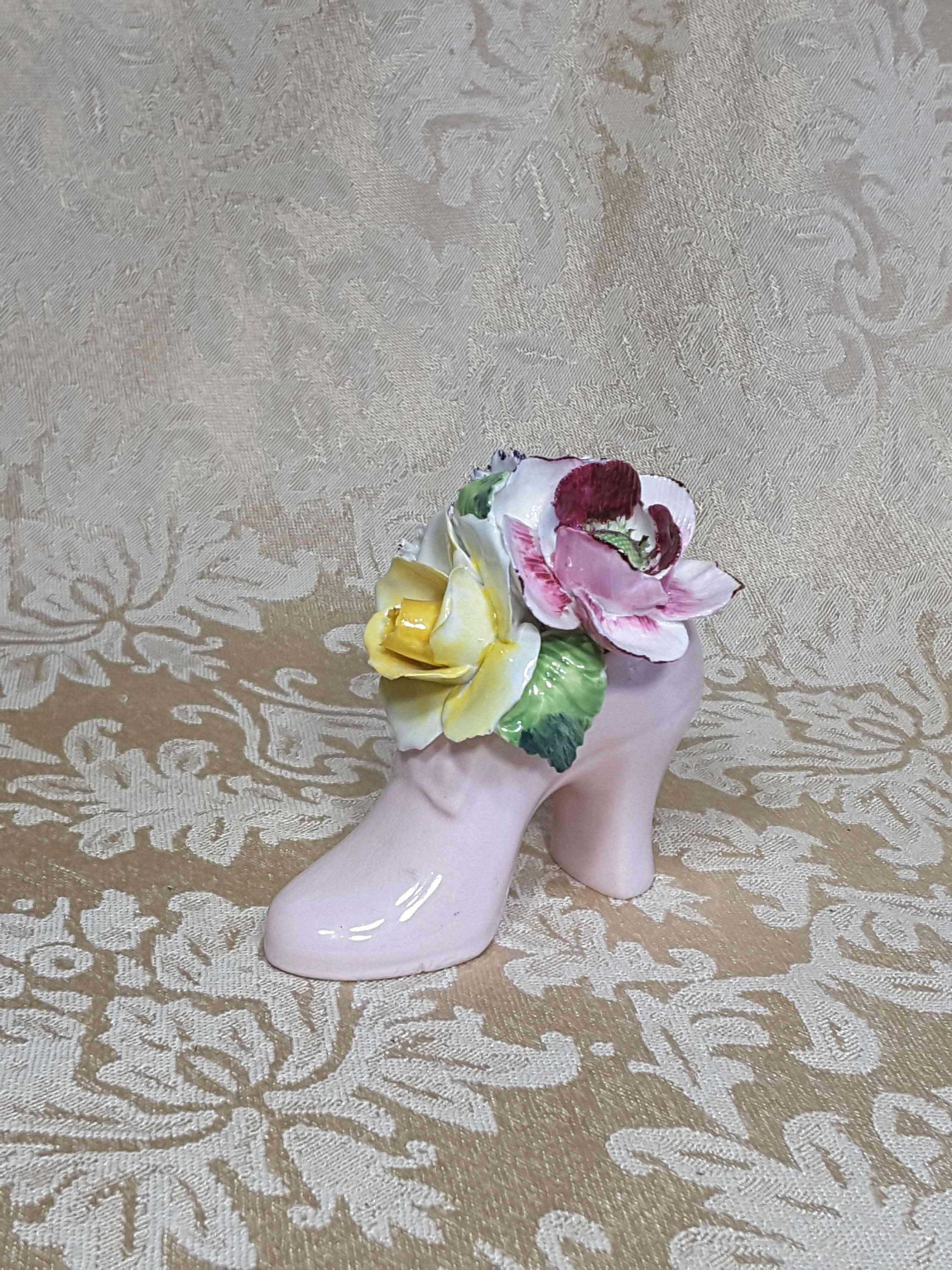 Vintage Radnor Bone China Floral Shoe Figurine, England - Etsy