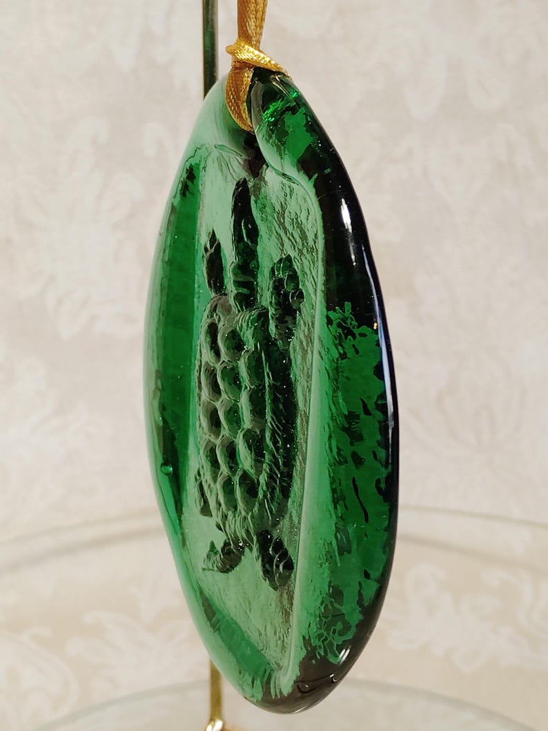 Blenko Glass Pressed Turtle Sun Catcher Green - Etsy