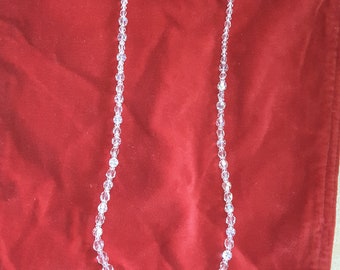 Beautiful Clear Glass Crystal Beaded Necklace