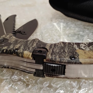 Vtg. Browning 3 Blade Knife Hunting Camping Tool image 3