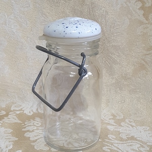 Clear Glass Wheaton Jar Ceramic Lid Wire Latch