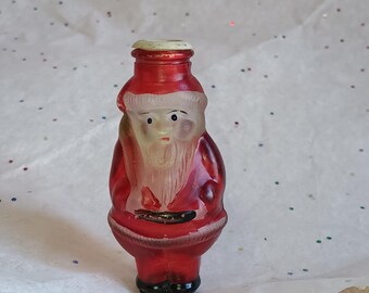 Vintage Frosted Glass Christmas Light Cover Santa Hand painted