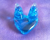 Blue Birds of Happiness Glass Love Birds Figurine 1996 signed Leo Ward Free Shipping