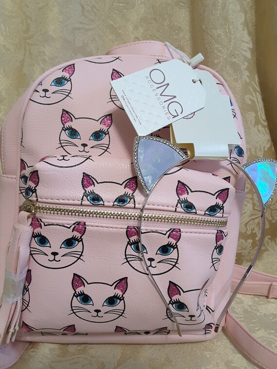 OMG Accessories Small Pink Kitty Back Pack Purse … - image 2