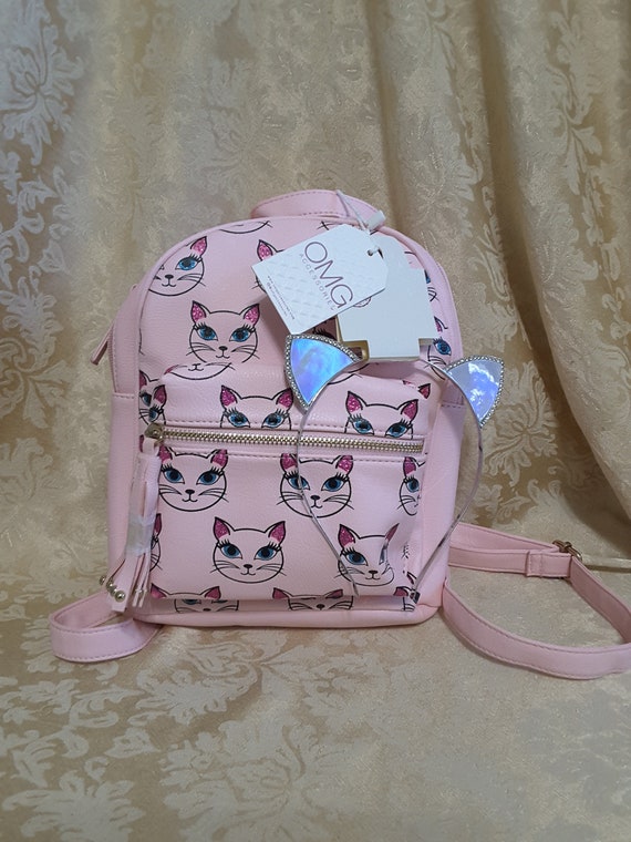 OMG Accessories Small Pink Kitty Back Pack Purse … - image 1