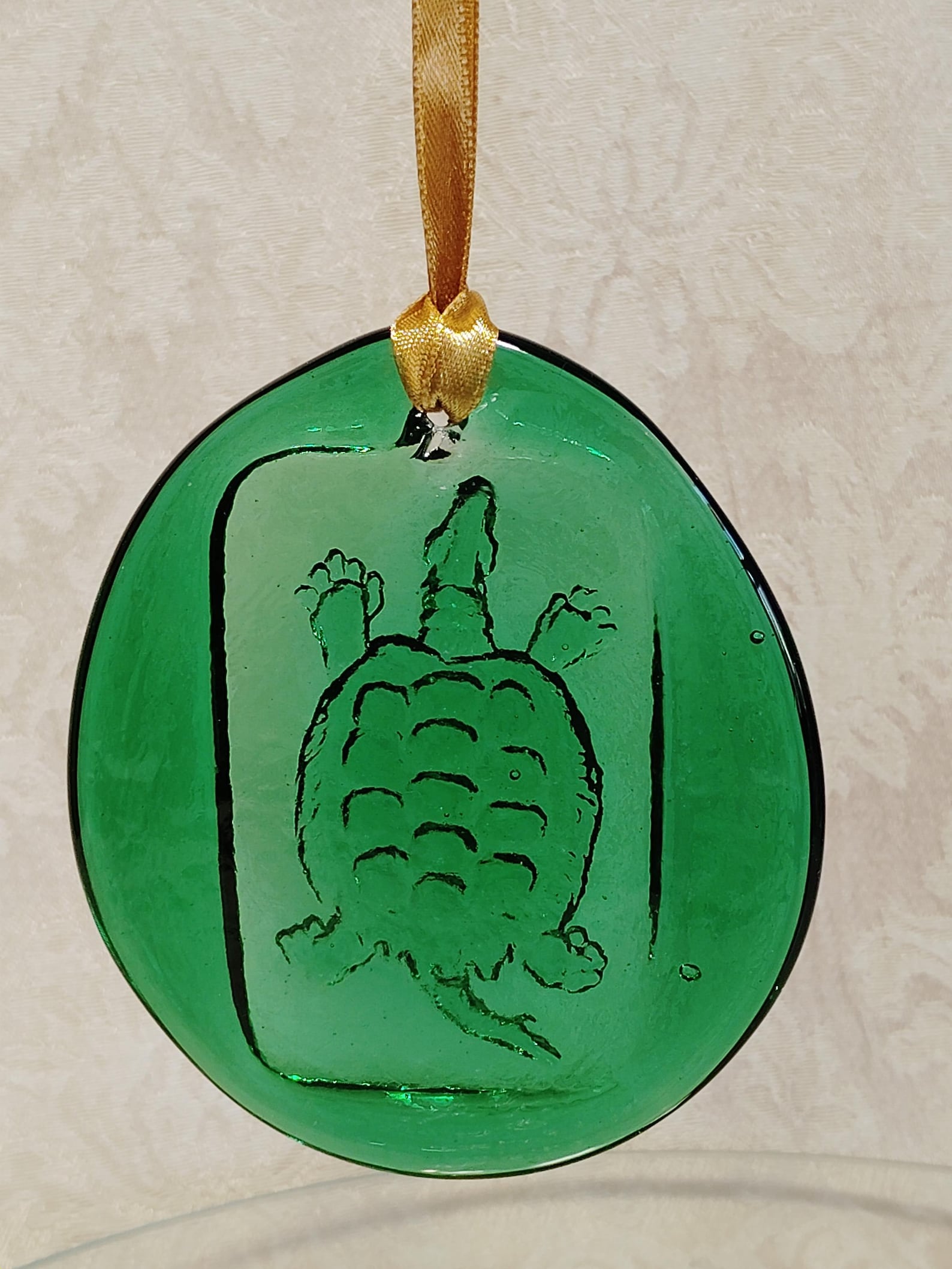 Blenko Glass Pressed Turtle Sun Catcher Green - Etsy