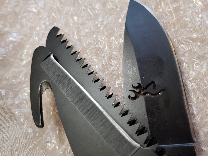 Vtg. Browning 3 Blade Knife Hunting Camping Tool image 7