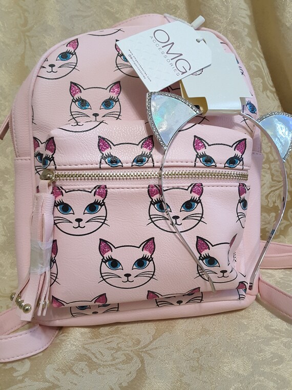 OMG Accessories Small Pink Kitty Back Pack Purse … - image 3