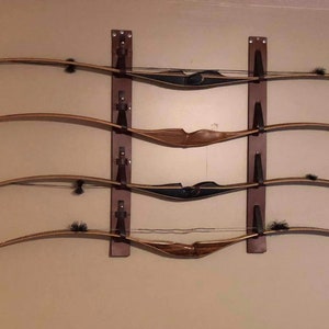 4-bow Leather Traditional Archery Bow Rack / bow holder