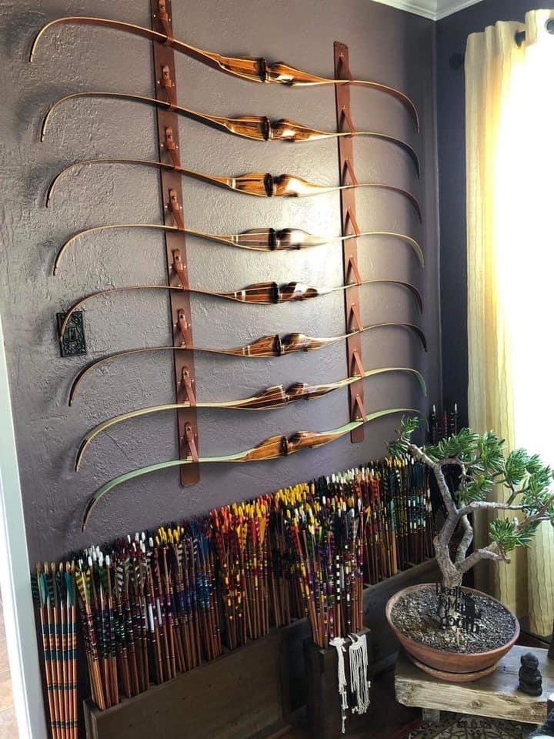 8bow Leather Traditional Archery Bow Rack Etsy
