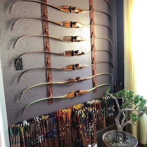 8-bow leather traditional archery bow rack