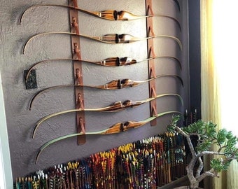 8-bow leather traditional archery bow rack